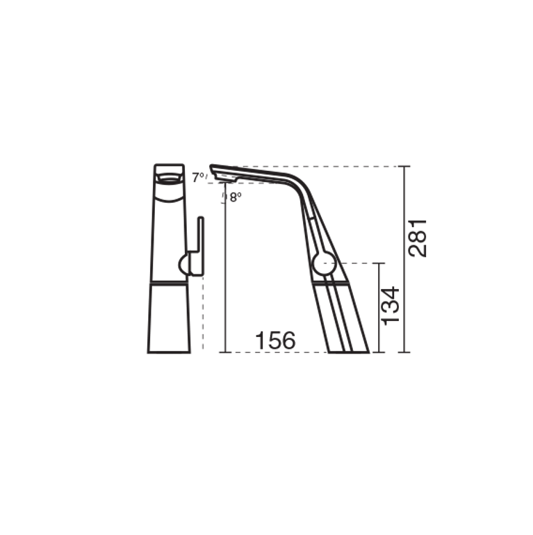 تصویر شیر روشویی پایه بلند کی دبلیو سی مدل متیس