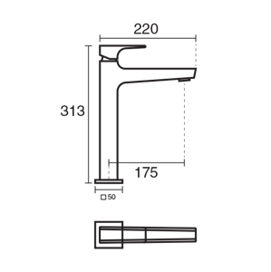 تصویر شیر روشویی پایه بلند کی دبلیو سی مدل اراتو
