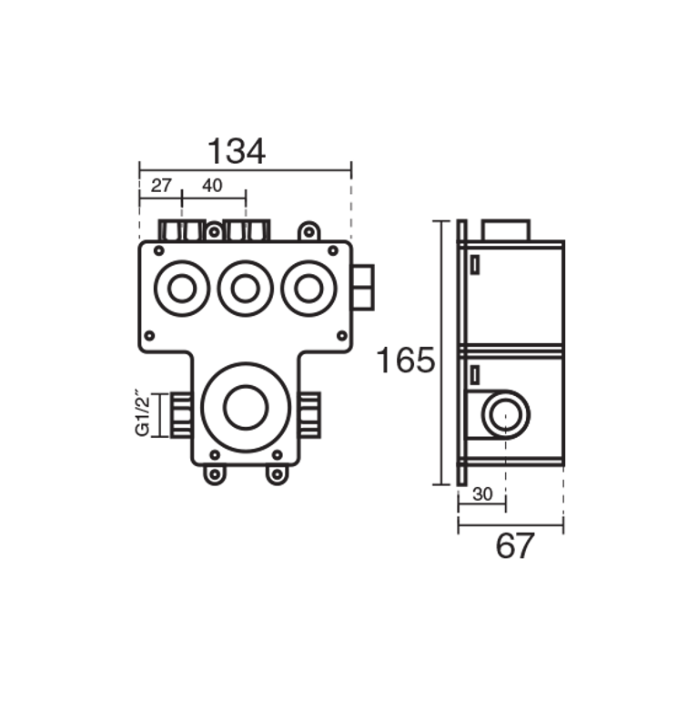 تصویر شیر مرکزی حمام توکار کی دبلیو سی مدل ورونا تیپ 4