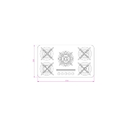 تصویر  اجاق گاز صفحه ای کن مدل اپل سفید