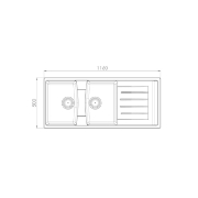 تصویر  سینک ظرفشویی گرانیتی کن مدل الیت ELITE توکار