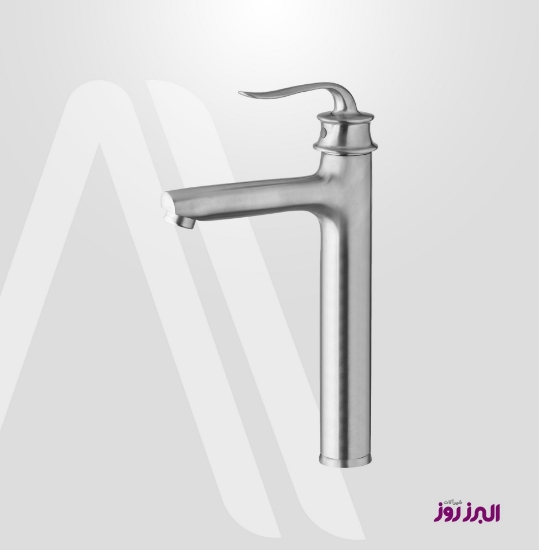 تصویر  شیر روشویی پایه بلند البرز روز مدل پروشات استیل مات 