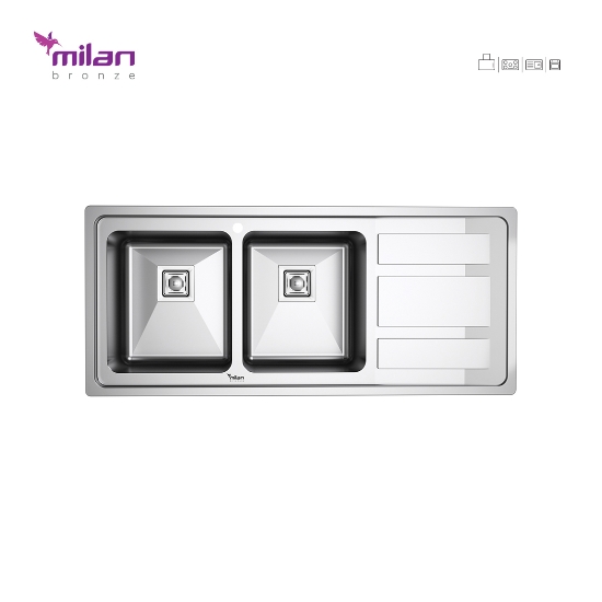 تصویر  سینک ظرفشویی میلان مدل 9010 توکار 