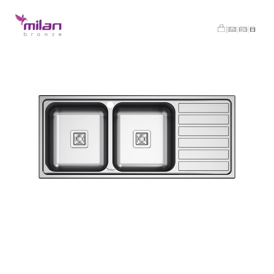 تصویر  سینک ظرفشویی میلان مدل 5014 توکار