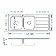 تصویر  سینک ظرفشویی نگین الماس مدل SA48  توکار