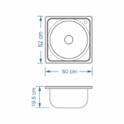 تصویر  سینک ظرفشویی نگین الماس مدل SA51  توکار