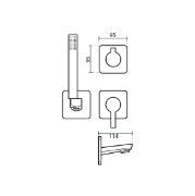 تصویر  شیر حمام توکار کی دبلیو سی مدل متیس تیپ 4