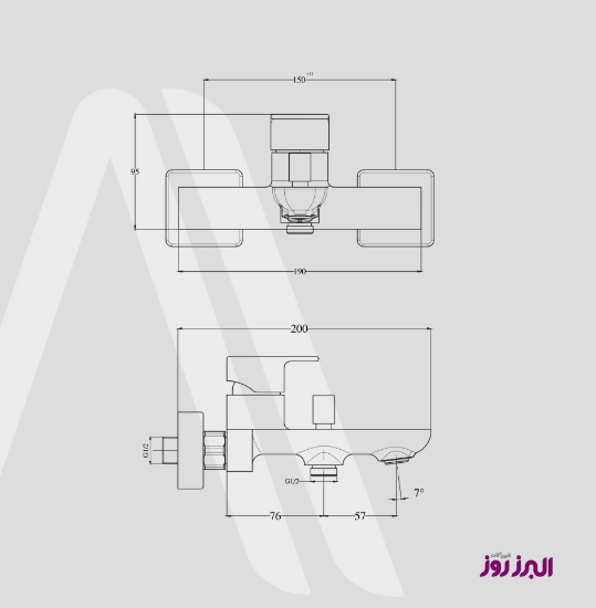 تصویر  شیر حمام البرز روز مدل ویزارد طلایی