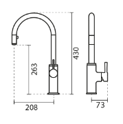 تصویر  شیر ظرفشویی کی دبلیو سی مدل زئوس پول دان
