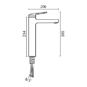 تصویر  شیر روشویی پایه بلند کی دبلیو سی مدل دومو 2