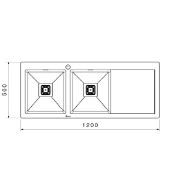 تصویر  سینک ظرفشویی بیمکث مدل 723 توکار
