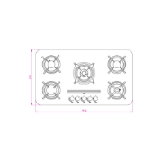 تصویر  اجاق گاز صفحه ای کن مدل پاردیک سفید