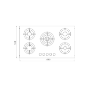 تصویر  اجاق گاز صفحه ای کن مدل الیو ELIO